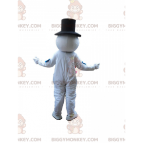 BIGGYMONKEY™ Mascot Costume Snowman with Flowers and Hat –