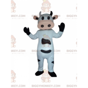 Fantasia de mascote de vaca branca e preta BIGGYMONKEY™