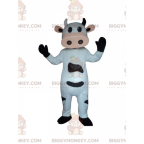Witte en zwarte koe BIGGYMONKEY™ mascottekostuum
