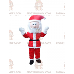 Kostým maskota BIGGYMONKEY™ vousatého Santa s červenobílým