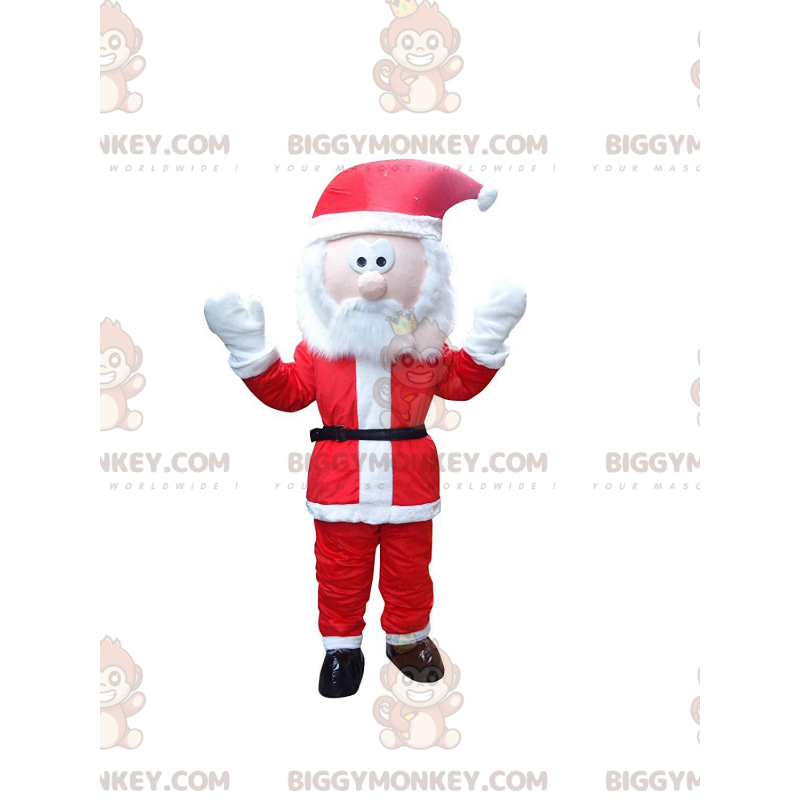 Traje de mascote de Papai Noel barbudo BIGGYMONKEY™ com roupa