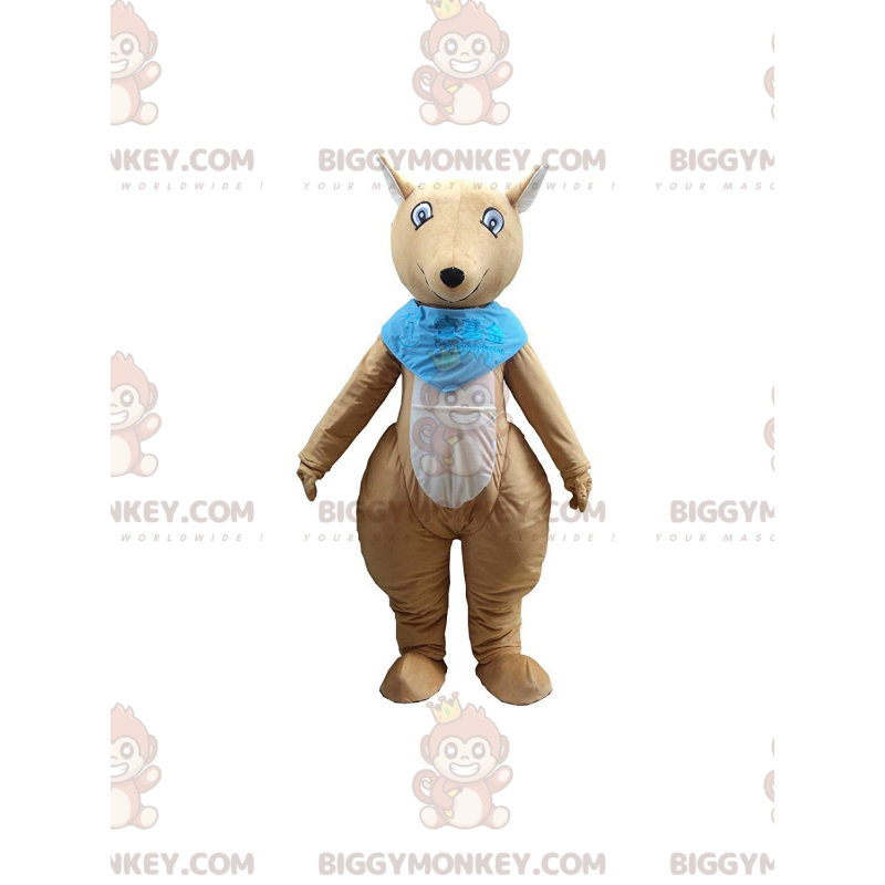 BIGGYMONKEY™ Costume da mascotte Canguro marrone e bianco con