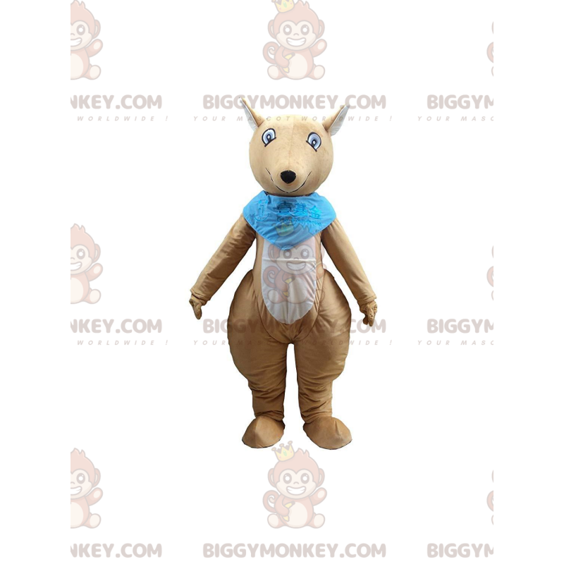Traje de mascote BIGGYMONKEY™ Canguru marrom e branco com