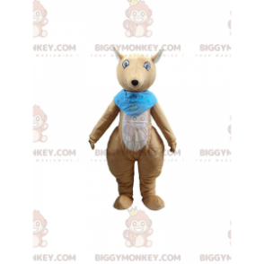 BIGGYMONKEY™ Mascot Costume Brown & White Kangaroo With Blue