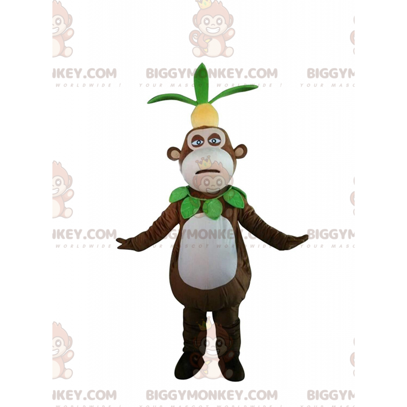 BIGGYMONKEY™ apinan maskottiasu ananas päässä, eksoottinen asu