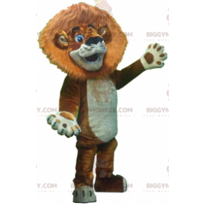 Løveunge BIGGYMONKEY™ maskotkostume med stor manke og blå øjne