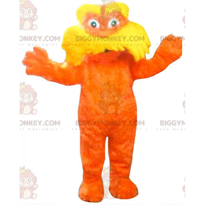 BIGGYMONKEY™ maskotdräkt av Lorax, berömd orange tecknad
