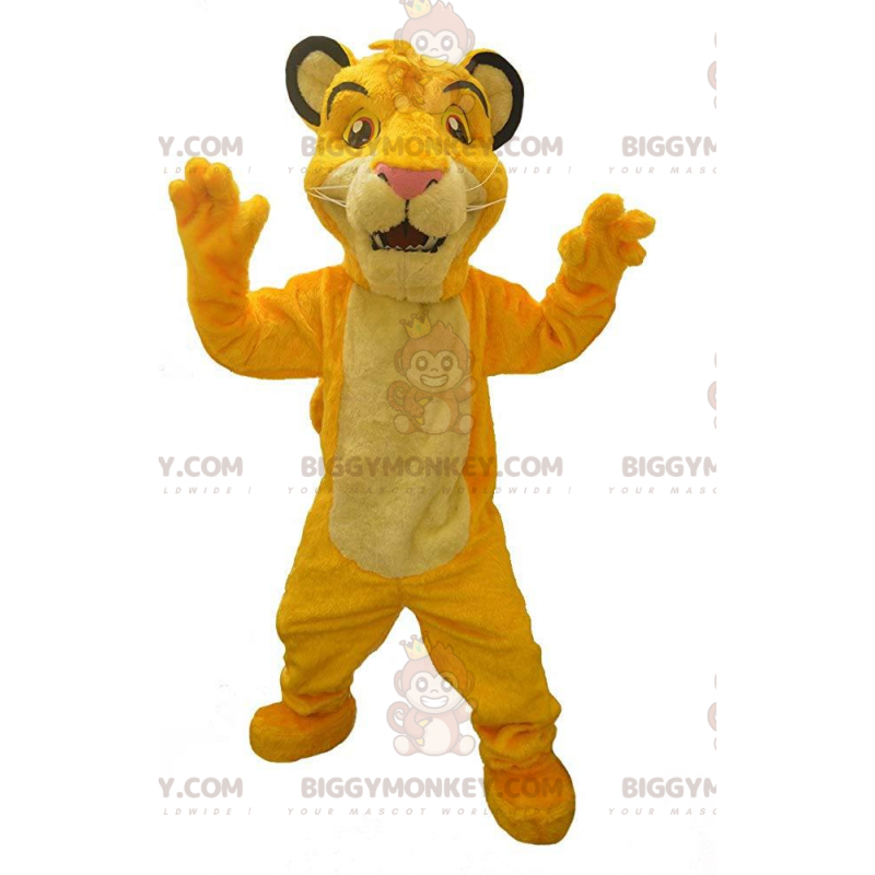 BIGGYMONKEY™ costume mascotte di Simba, il famoso leone del cartone animato  Il Re Leone.