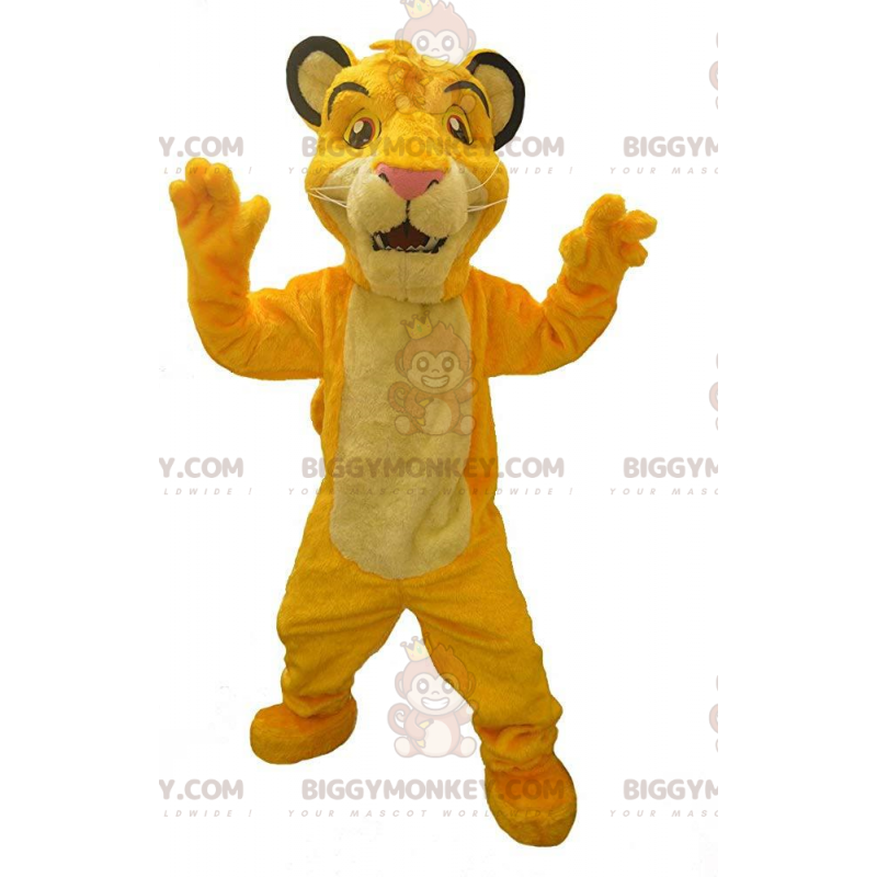 Traje de mascote BIGGYMONKEY™ de Simba, o famoso leão do
