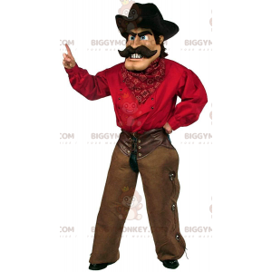 Costume de mascotte BIGGYMONKEY™ de cow-boy avec une tenue