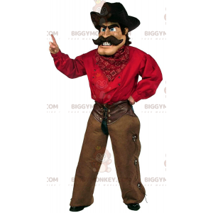 Cowboy BIGGYMONKEY™ maskotdräkt med traditionell outfit och