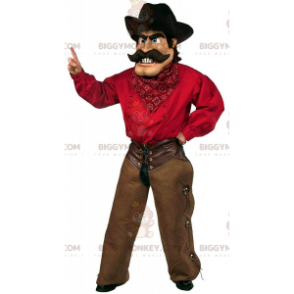 Cowboy BIGGYMONKEY™ Maskottchenkostüm mit traditionellem Outfit