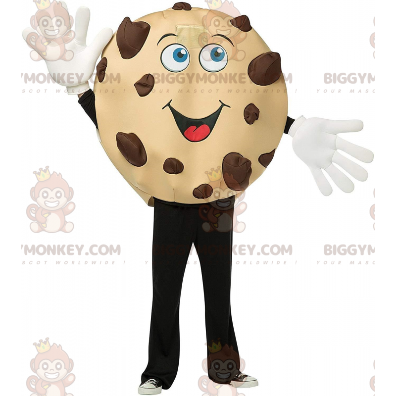 Giant cookie BIGGYMONKEY™ mascot costume, round and greedy cake