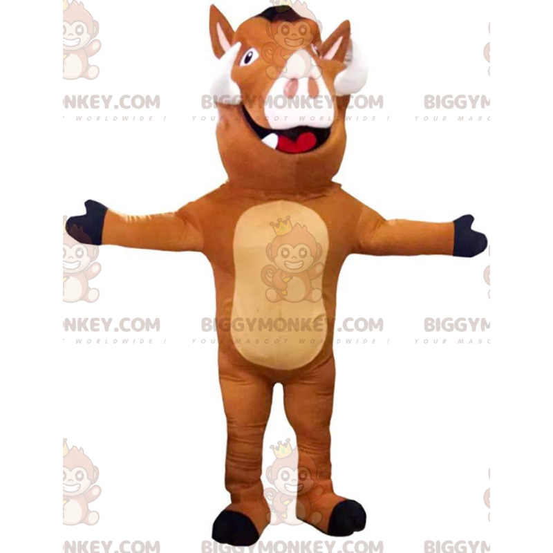 BIGGYMONKEY™ mascottekostuum van Pumbaa, het beroemde