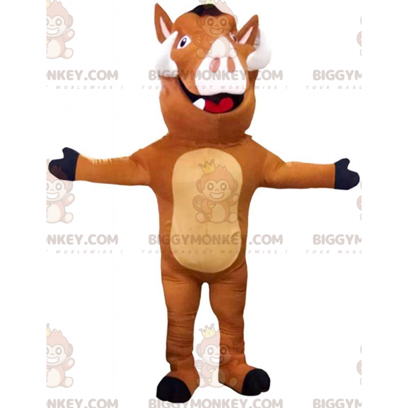 BIGGYMONKEY™ maskotdräkt av Pumbaa, det berömda vårtsvinet i