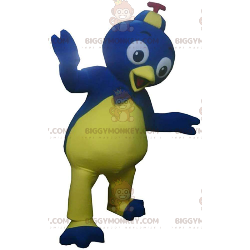 Costume de mascotte BIGGYMONKEY™ d'oiseau bleu et jaune