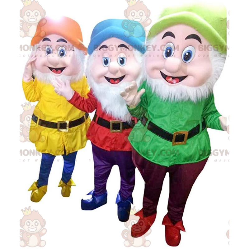 3 BIGGYMONKEY™s colorful dwarf mascots, from "Snow White and