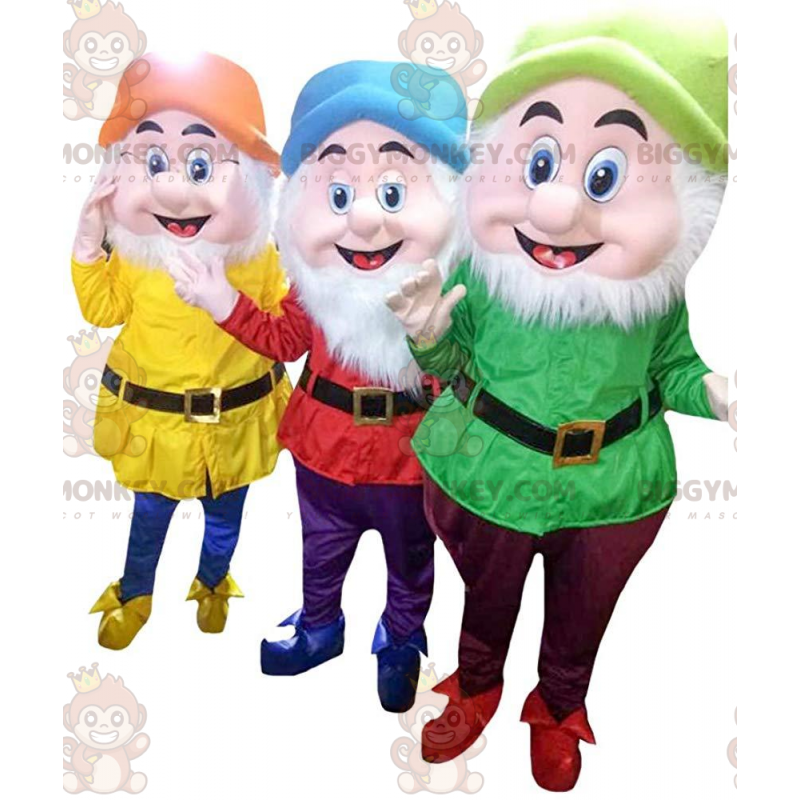 3 πολύχρωμες μασκότ νάνων BIGGYMONKEY™, από το "Snow White and