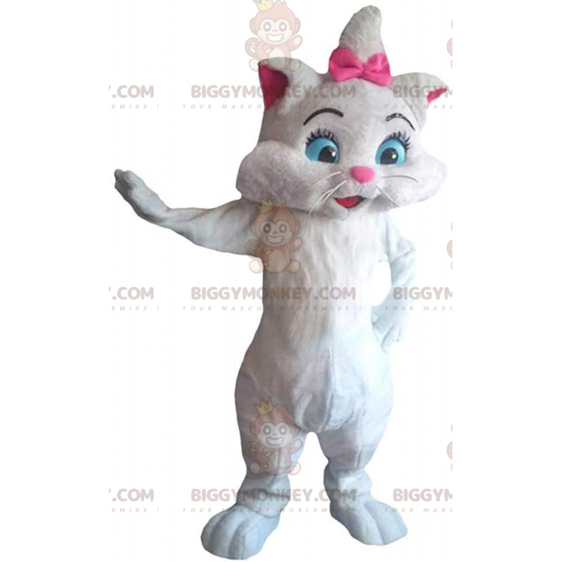 Traje de mascote BIGGYMONKEY™ de Marie, a famosa gatinha branca