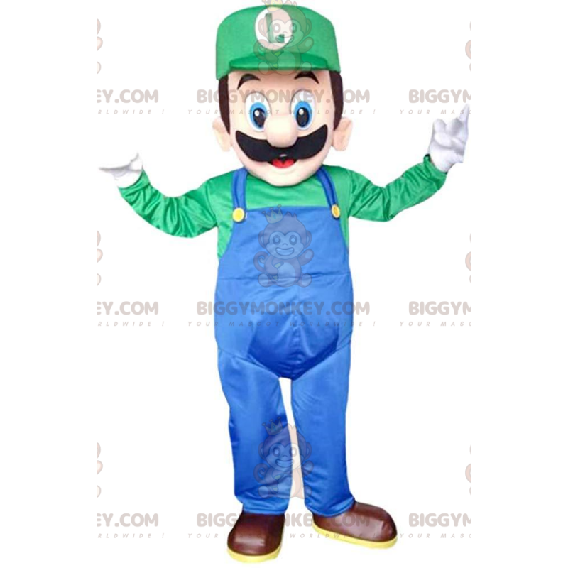 BIGGYMONKEY™ maskotkostume af Luigi, Marios berømte