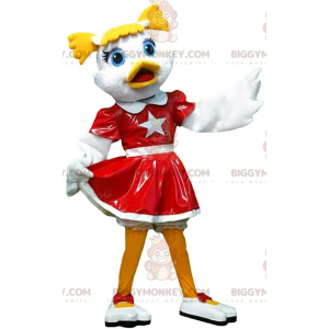 Kostium maskotki kaczki cheerleaderki BIGGYMONKEY™, kostium
