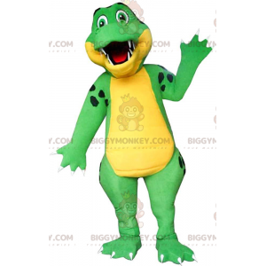 Green and yellow crocodile BIGGYMONKEY™ mascot costume