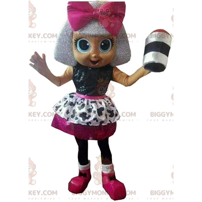 Boneca de fantasia de mascote BIGGYMONKEY™, cantora, fantasia