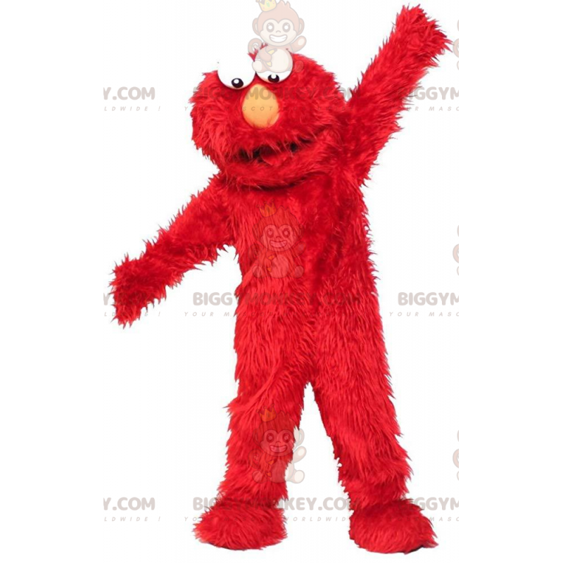 BIGGYMONKEY™ Maskottchenkostüm von Elmo, der berühmten roten