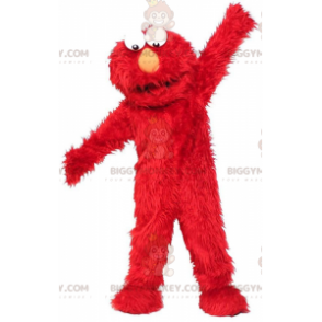 BIGGYMONKEY™ maskotdräkt av Elmo, den berömda röda dockan från