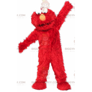 Costume de mascotte BIGGYMONKEY™ de Elmo, la marionnette rouge