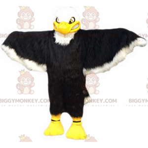 Costume de mascotte BIGGYMONKEY™ d'aigle noir et blanc