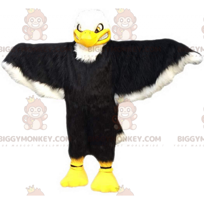 Costume de mascotte BIGGYMONKEY™ d'aigle noir et blanc