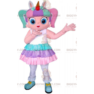 BIGGYMONKEY™ kleurrijk mascottekostuum voor meisjes, kostuum