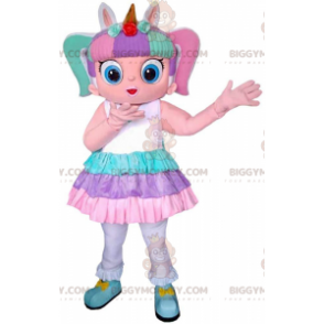 BIGGYMONKEY™ colorful girl mascot costume, little girl costume