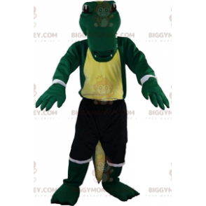 BIGGYMONKEY™ costume da mascotte di coccodrillo verde in