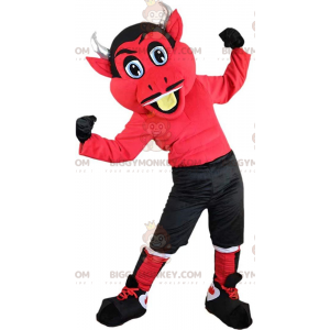 BIGGYMONKEY™ mascot costume red devil with horns, imp costume –