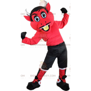 BIGGYMONKEY™ mascottekostuum rode duivel met hoorns