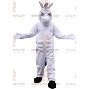 Disfraz de mascota unicornio blanco BIGGYMONKEY™, disfraz de