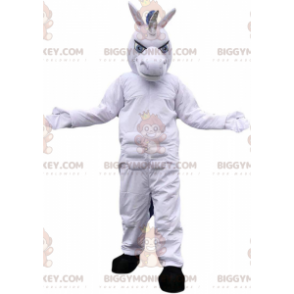 Costume da mascotte BIGGYMONKEY™ unicorno bianco, costume da