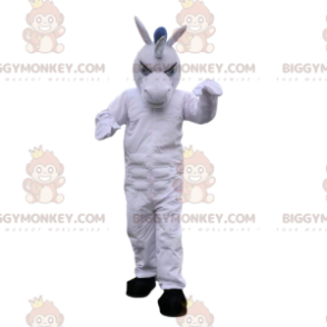 Costume da mascotte BIGGYMONKEY™ unicorno bianco, costume da