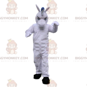 Costume de mascotte BIGGYMONKEY™ de licorne blanche, costume de