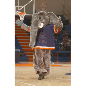 BIGGYMONKEY™ Costume da mascotte elefante grigio gigante con