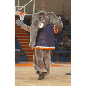 BIGGYMONKEY™ Giant Gray Elephant Mascot Costume With Big Trunk