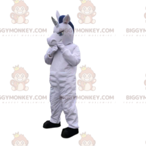 Costume da mascotte BIGGYMONKEY™ unicorno bianco, costume da