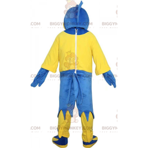 Costume de mascotte BIGGYMONKEY™ d'aigle bleu et jaune, costume