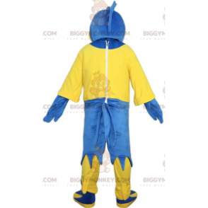 Costume de mascotte BIGGYMONKEY™ d'aigle bleu et jaune, costume