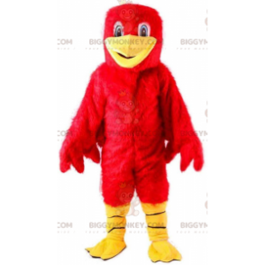 Disfraz de mascota de pájaro rojo peludo BIGGYMONKEY™, colorido