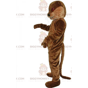 Traje de mascote BIGGYMONKEY™ lontra marrom com olhos