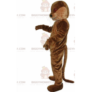 BIGGYMONKEY™ costume mascotte lontra marrone con occhi rossi