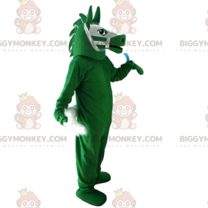 Groen paard BIGGYMONKEY™ mascottekostuum, paardrijkostuum